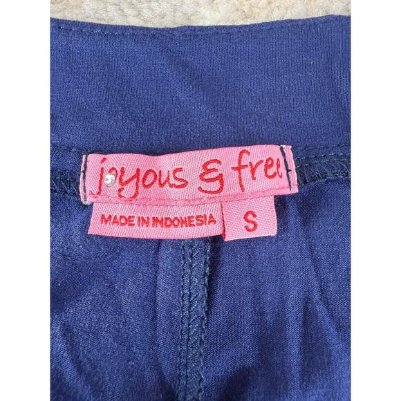 Joyous & Free Womens Size S Beaded Sequins Cold Shoulder Tunic Top Navy Stretch - Picture 8 of 11